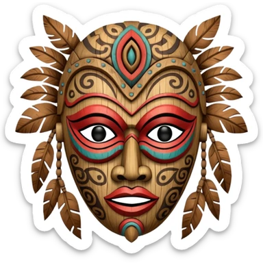 tribal mask sticker