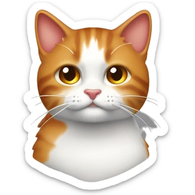 Gatto rosso e bianco di schiena che guarda l’orizzonte con la sua padrona sticker