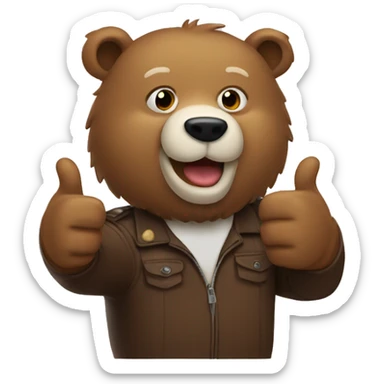 Bear with white beard giving a thumbs up  sticker