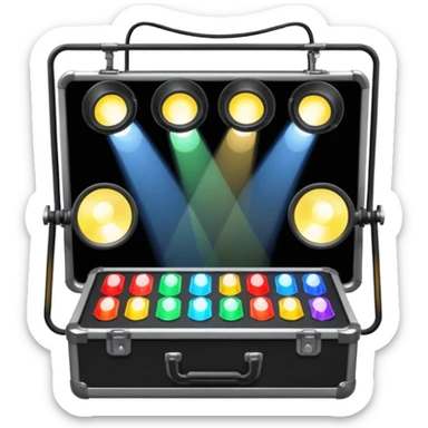 create a series of images for Theatre lighting equipment Inventory  sticker