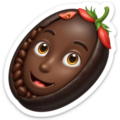 emoji of Austrian black big bean sticker