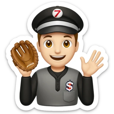 emoji de iOS de un umpire haciendo señal de strike en beisbol sticker