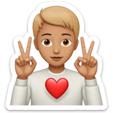 Bts hand pose and heart place mid of fingers sticker