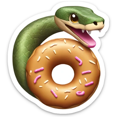 Snake wearing a donut sticker