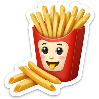 Floppa eating french fries sticker