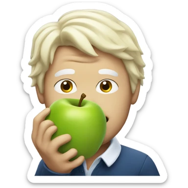 boris eating apples sticker