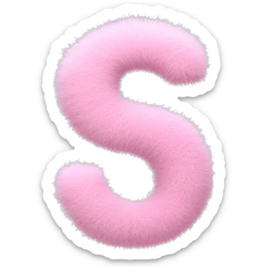 Light Pink fuzzy Letter S sticker
