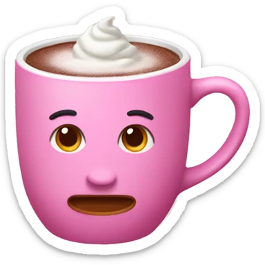 Pink hot chocolate mug sticker