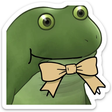 one gold paper clip with a beige bow in the middle sticker