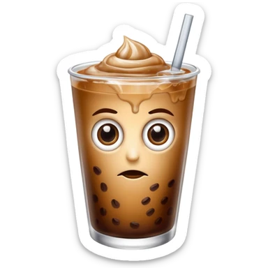 Iced coffee with eyes sticker
