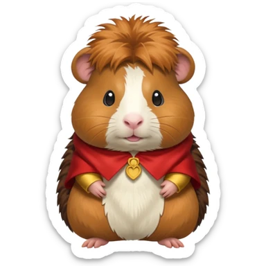 Guinea pig with costume sticker