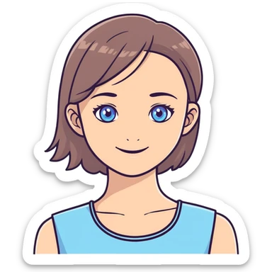 smiling girl with blue eyes sticker