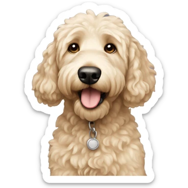 cream goldendoodle dog sticker