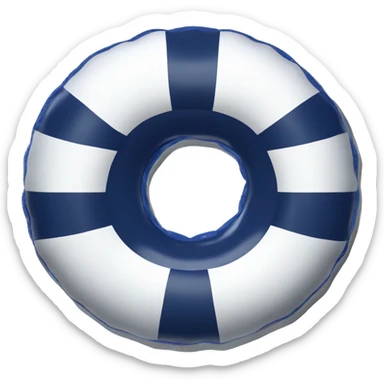 inflatable floating navy blue ring with white stripes  sticker
