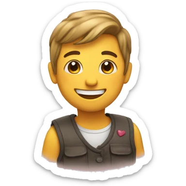 happy with heart sticker