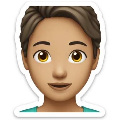 a brunette girl with light skin sticker