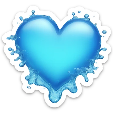 WATER BLUE  HEART sticker