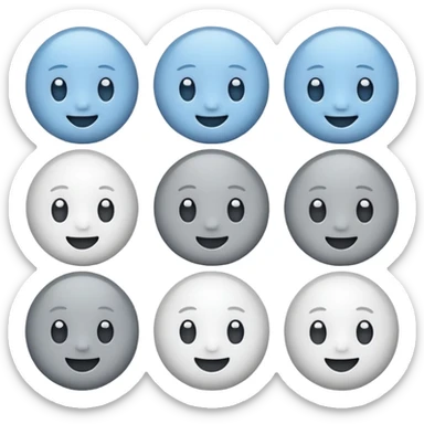 Baby Blue, gray and white emojis sticker