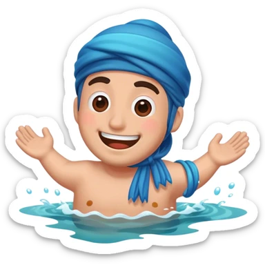 a happy guy in sea sticker