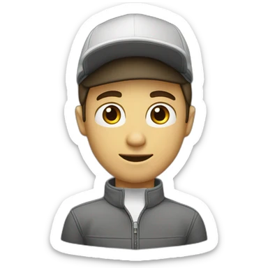 Garçon avec une coupe casquette sticker