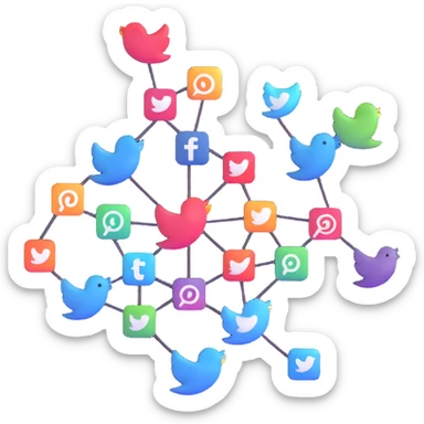 connecting social media accounts, SNS platform integration sticker
