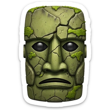 A cursed tribal stone Moai mask sticker