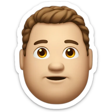 A fat man with brown hair sticker