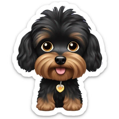 Black yorkie poodle  sticker