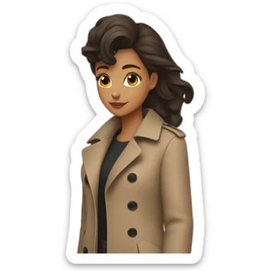 One girl make a shoulders ride of anoteher girl and wearing one trench coat sticker