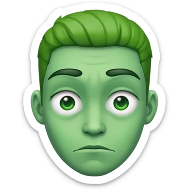 Jelly bean green half frown sticker