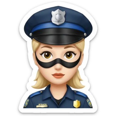 thief with police hat, thief mask, thief black dress. sticker