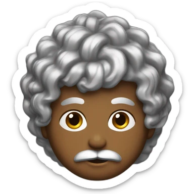 Brown skin with a fine moustache buck teeth waves a black t-shirt and a silver chain sticker