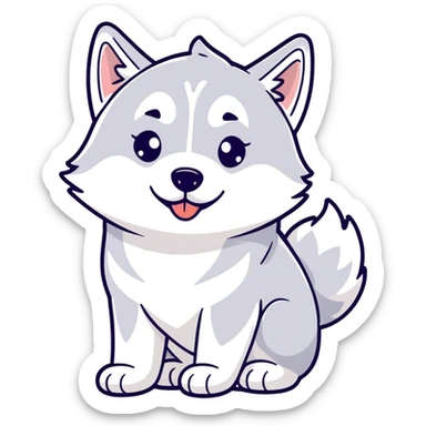 Husky blowing kiss sticker