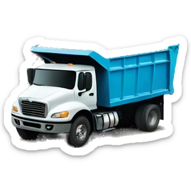 dump truck, dumping pictures out of the back of the truck all over the ground sticker