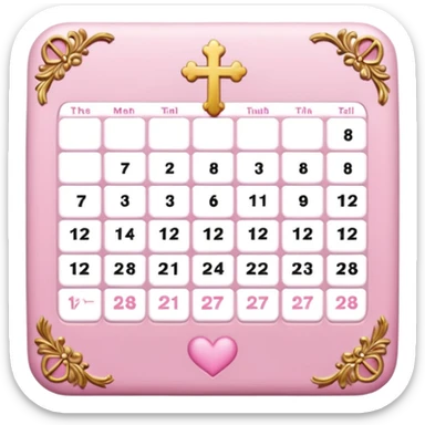 make a catholic calendar with very girly pink tones sticker