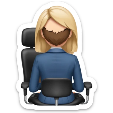 Back of head woman sitting on an office chair sticker
