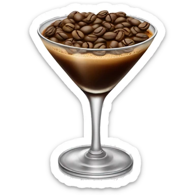 Fancy Icy Espresso Martini with three coffeee beans on top as decoration  sticker