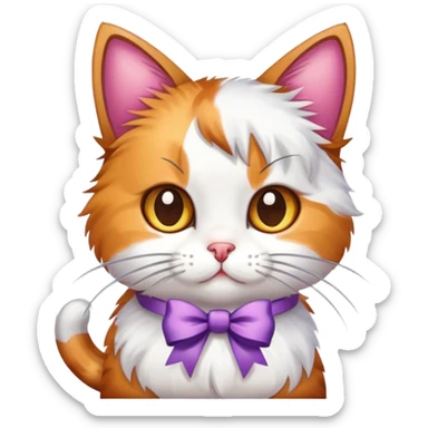 Cat with bows sticker
