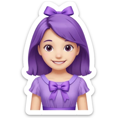 only purple pastel dress with cute ribbon sticker