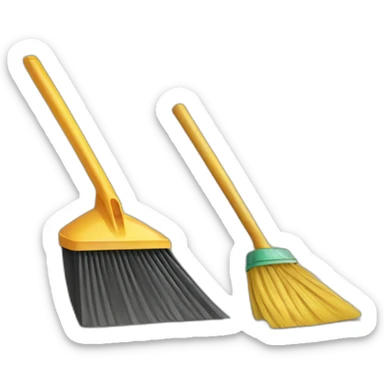 hand broom and dustpan sticker