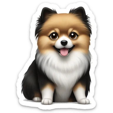 Black and white Pomeranian  sticker
