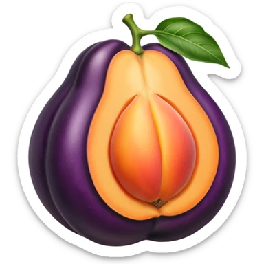 Aubergine qui frotte une pêche sticker
