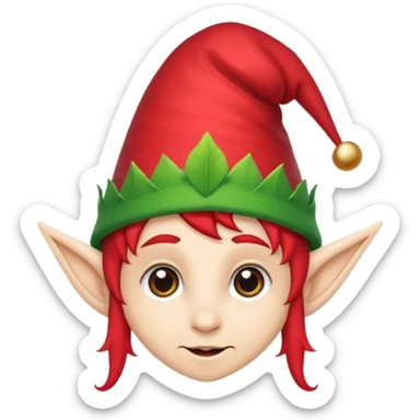 christmas elf head sticker