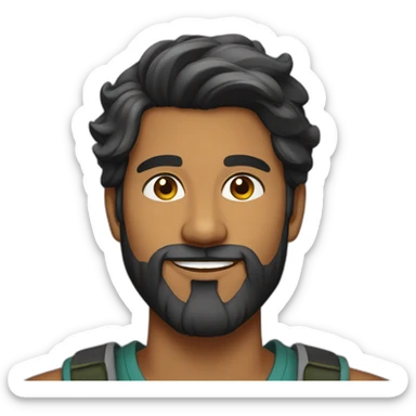 sri lankan 25 year old handsome and stylish guy with a beard and without smile sticker