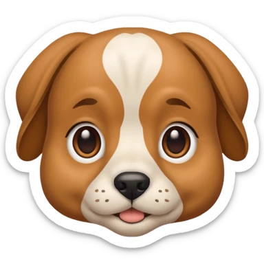 human with a dog face sticker