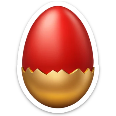 gold and red egg cracked sticker