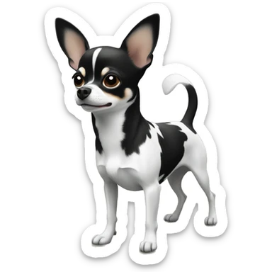 animal in nature daylight chihuahua black and white markings sticker