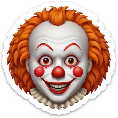 The clown from the movie IT With orange hair sticker