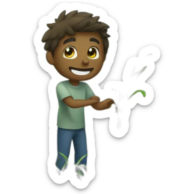 A discord moderator touching grass for the first time sticker