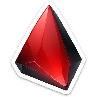 Black-red-crimson-gradient obsidian shard sticker